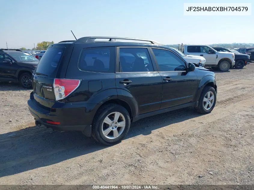 2011 Subaru Forester 2.5X VIN: JF2SHABCXBH704579 Lot: 40441964