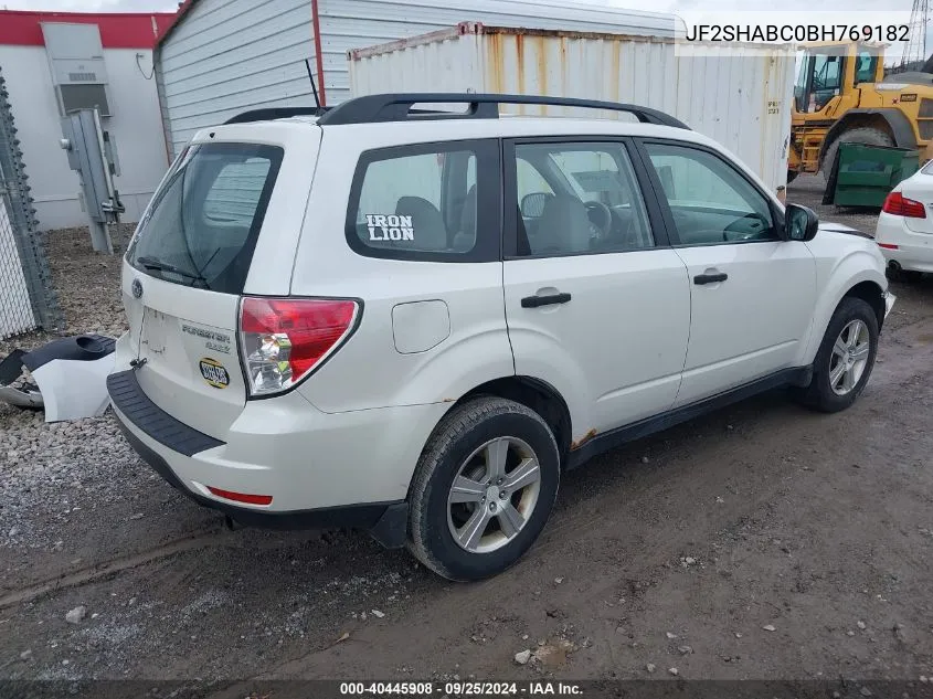 2011 Subaru Forester 2.5X VIN: JF2SHABC0BH769182 Lot: 40445908