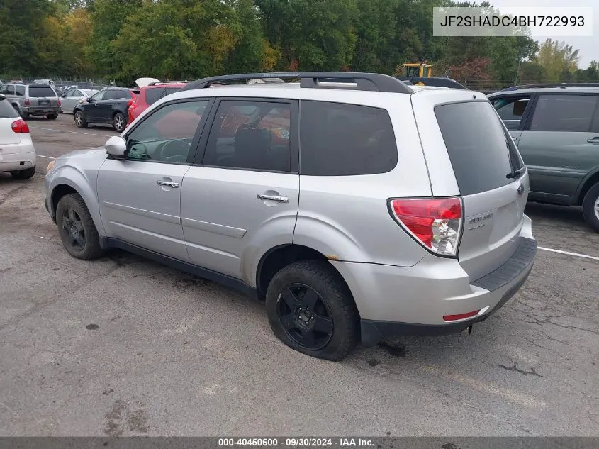 2011 Subaru Forester 2.5X Premium VIN: JF2SHADC4BH722993 Lot: 40450600