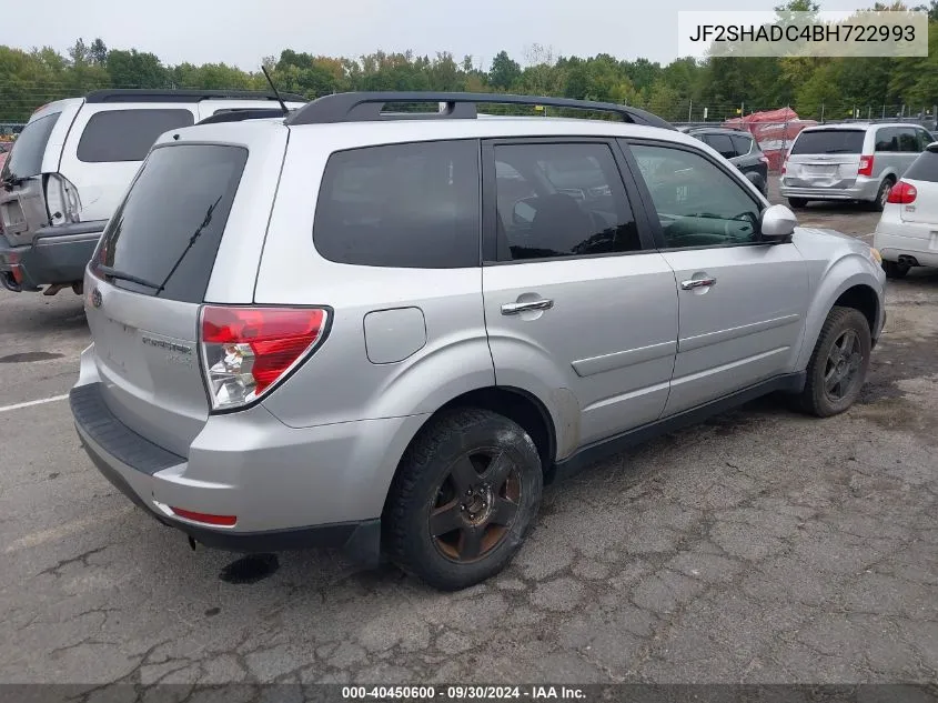 2011 Subaru Forester 2.5X Premium VIN: JF2SHADC4BH722993 Lot: 40450600