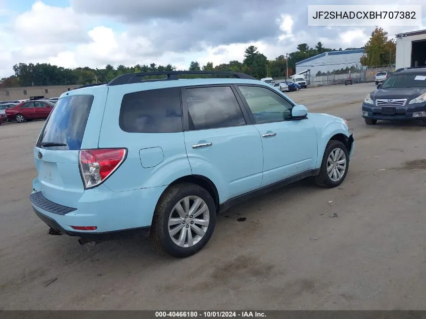 2011 Subaru Forester 2.5X Premium VIN: JF2SHADCXBH707382 Lot: 40466180