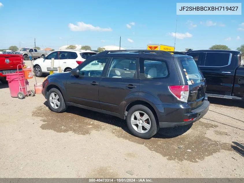 2011 Subaru Forester 2.5X VIN: JF2SHBBCXBH719427 Lot: 40473314