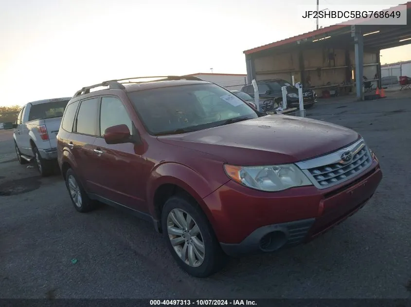 2011 Subaru Forester 2.5X Premium VIN: JF2SHBDC5BG768649 Lot: 40497313