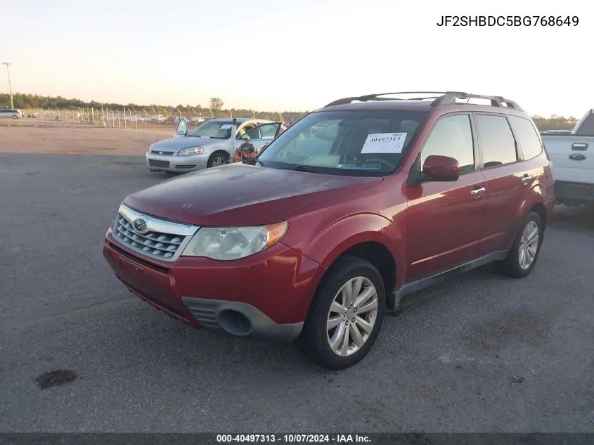 2011 Subaru Forester 2.5X Premium VIN: JF2SHBDC5BG768649 Lot: 40497313