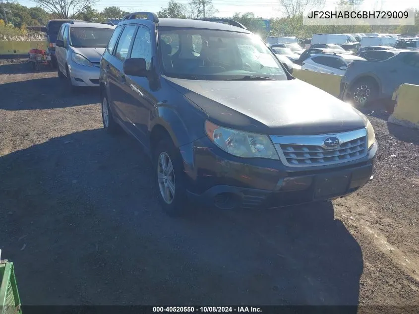 2011 Subaru Forester 2.5X VIN: JF2SHABC6BH729009 Lot: 40520550