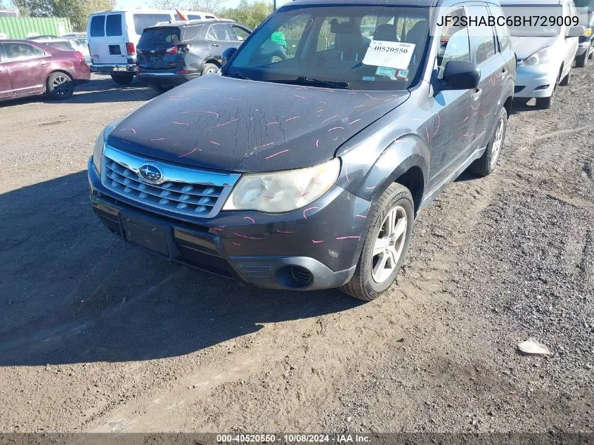 2011 Subaru Forester 2.5X VIN: JF2SHABC6BH729009 Lot: 40520550