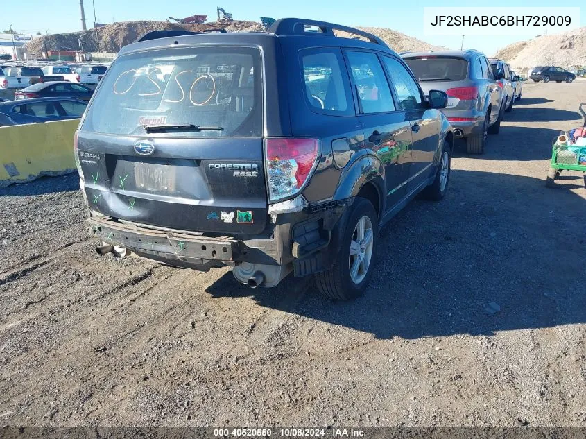 2011 Subaru Forester 2.5X VIN: JF2SHABC6BH729009 Lot: 40520550