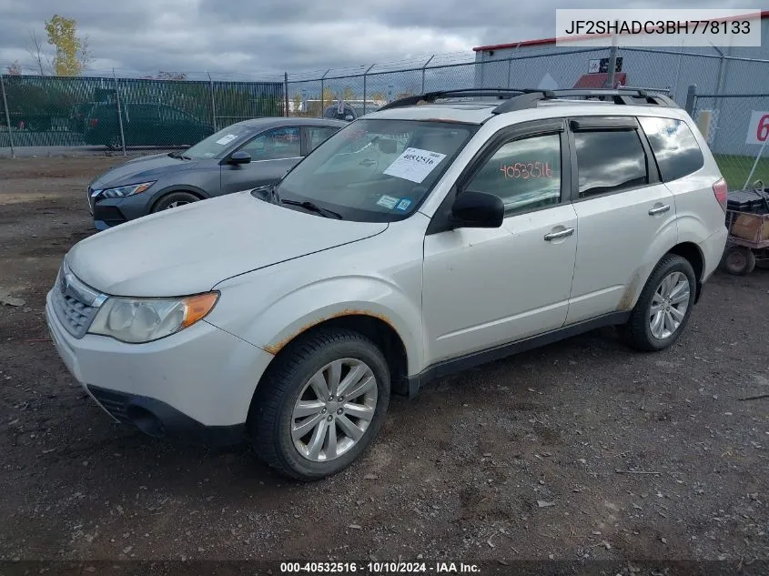 2011 Subaru Forester 2.5X Premium VIN: JF2SHADC3BH778133 Lot: 40532516