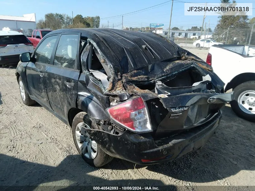 2011 Subaru Forester 2.5X VIN: JF2SHAAC9BH701318 Lot: 40542893