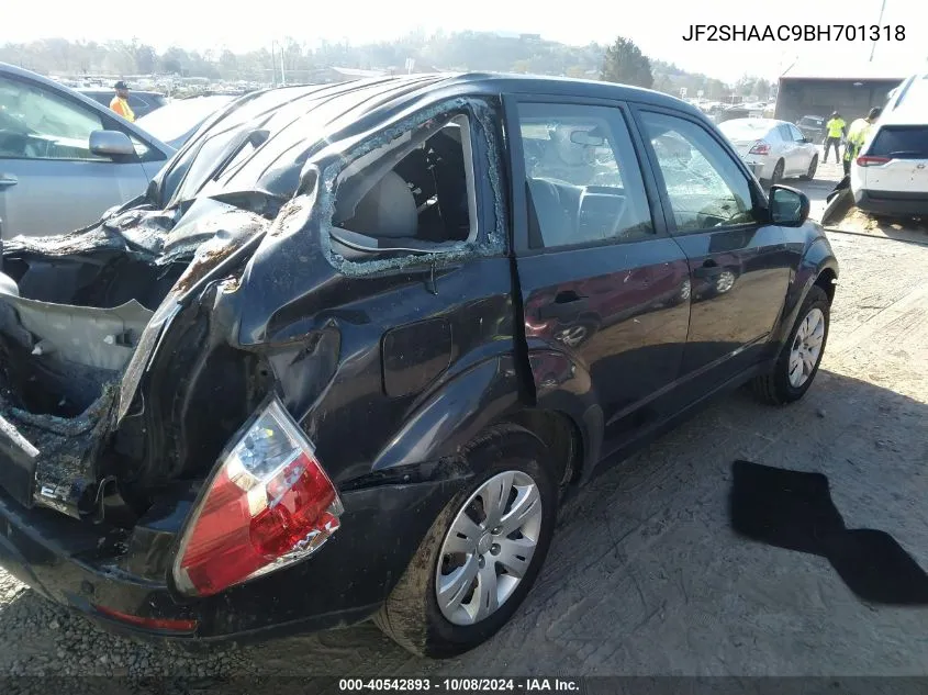 2011 Subaru Forester 2.5X VIN: JF2SHAAC9BH701318 Lot: 40542893