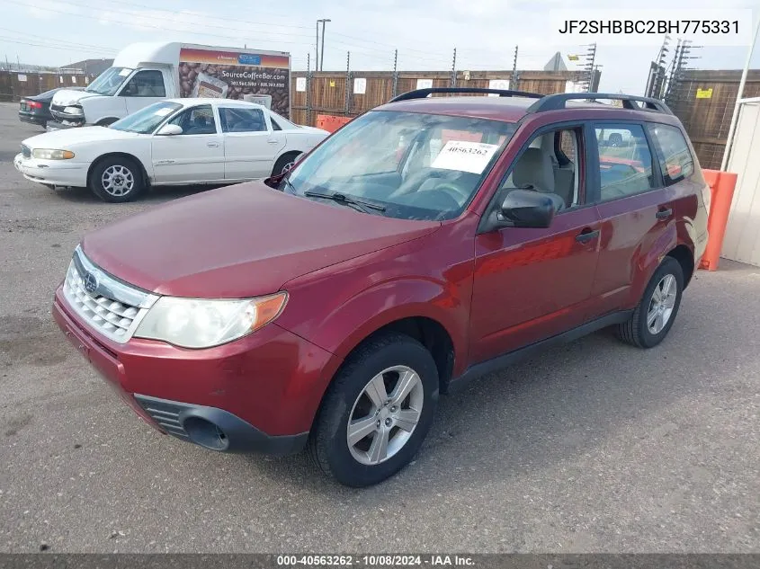 2011 Subaru Forester 2.5X VIN: JF2SHBBC2BH775331 Lot: 40563262