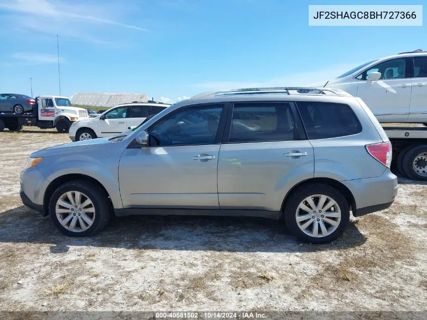 2011 Subaru Forester 2.5X Touring VIN: JF2SHAGC8BH727366 Lot: 40581502