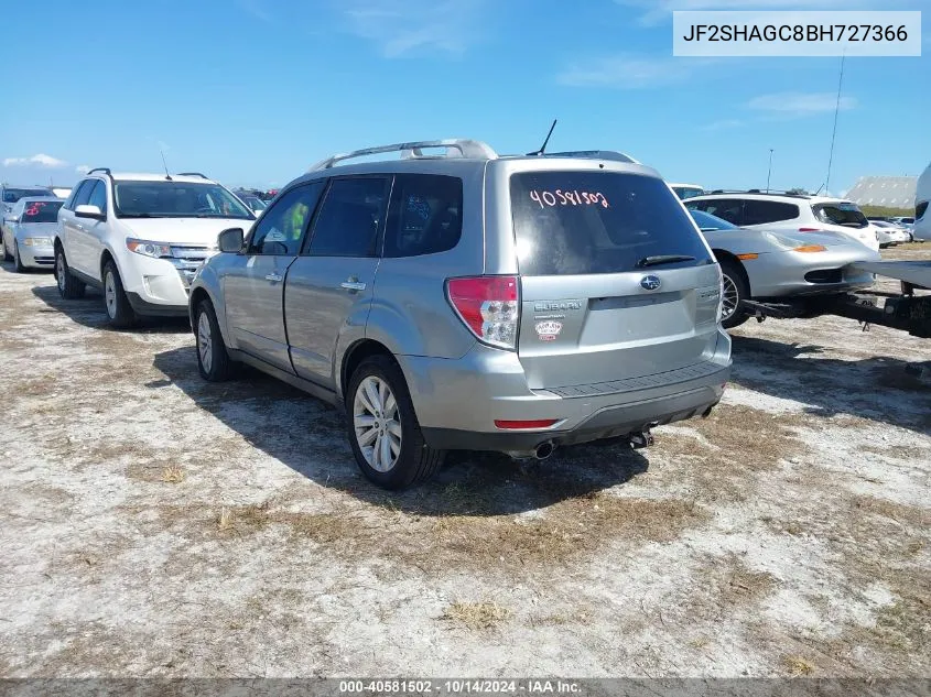 2011 Subaru Forester 2.5X Touring VIN: JF2SHAGC8BH727366 Lot: 40581502