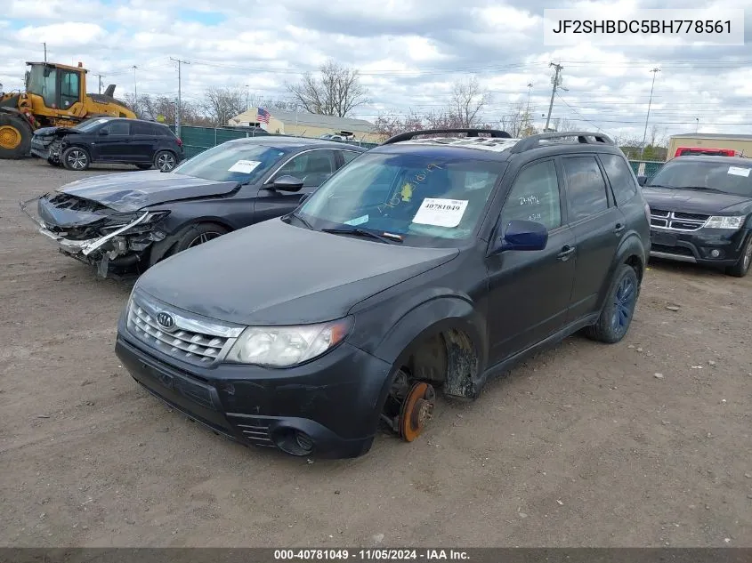 2011 Subaru Forester 2.5X Premium VIN: JF2SHBDC5BH778561 Lot: 40781049