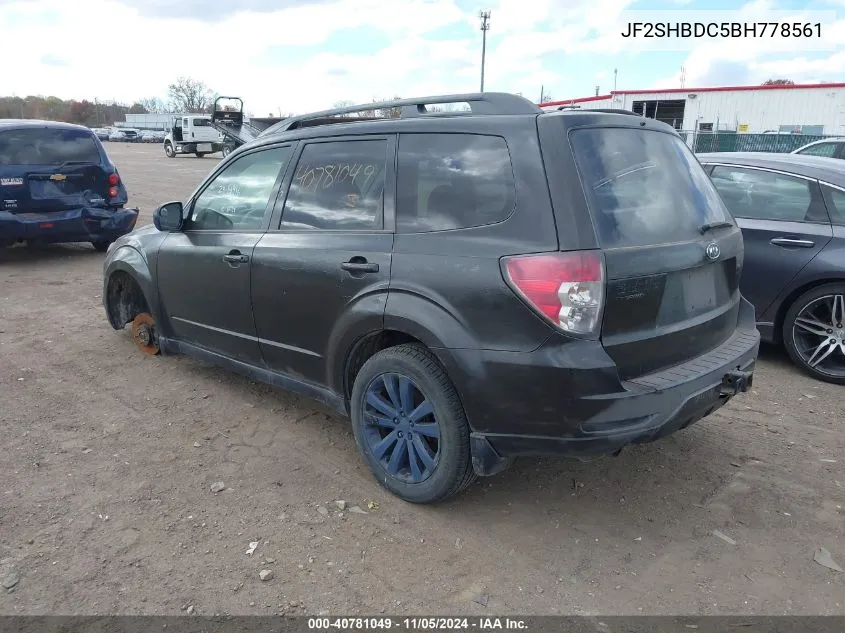 2011 Subaru Forester 2.5X Premium VIN: JF2SHBDC5BH778561 Lot: 40781049