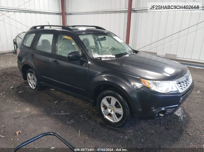 2012 Subaru Forester 2.5X VIN: JF2SHABC9CH402668 Lot: 39772451