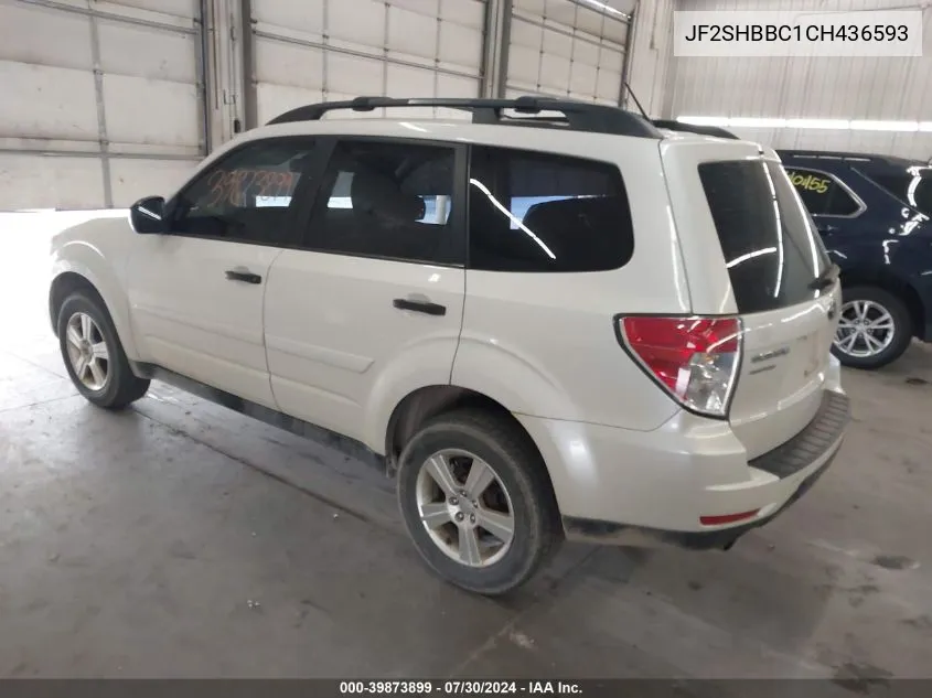 2012 Subaru Forester 2.5X VIN: JF2SHBBC1CH436593 Lot: 39873899