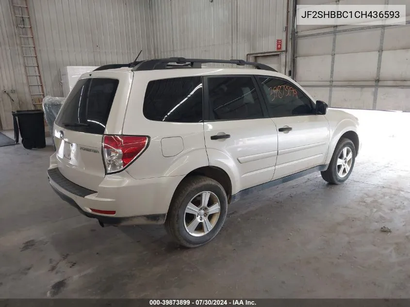 2012 Subaru Forester 2.5X VIN: JF2SHBBC1CH436593 Lot: 39873899