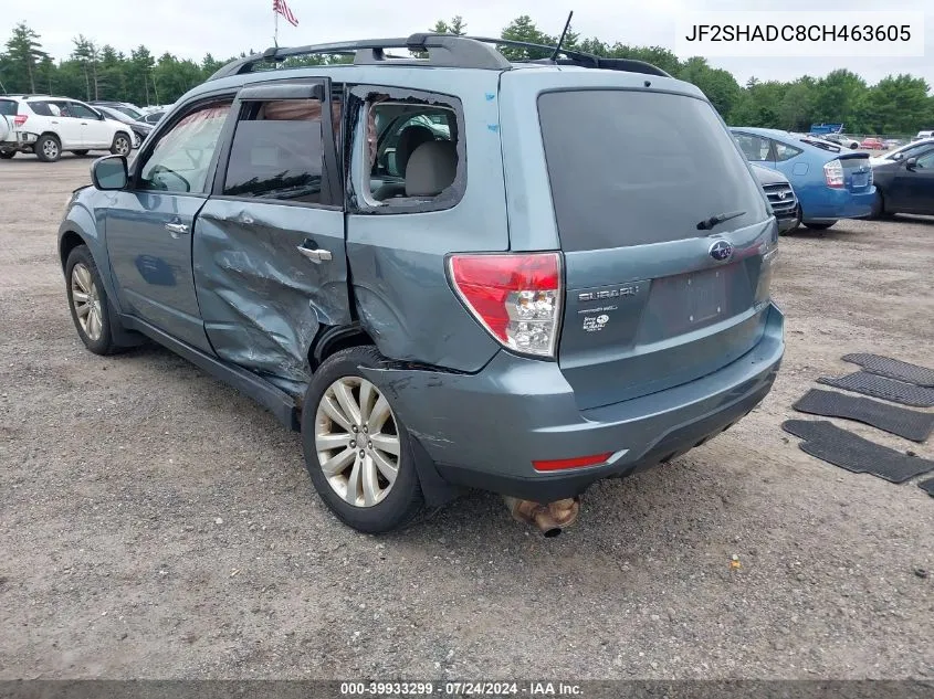 2012 Subaru Forester 2.5X Premium VIN: JF2SHADC8CH463605 Lot: 39933299