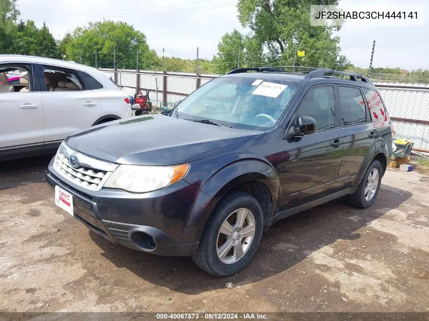 2012 Subaru Forester 2.5X VIN: JF2SHABC3CH444141 Lot: 40067573