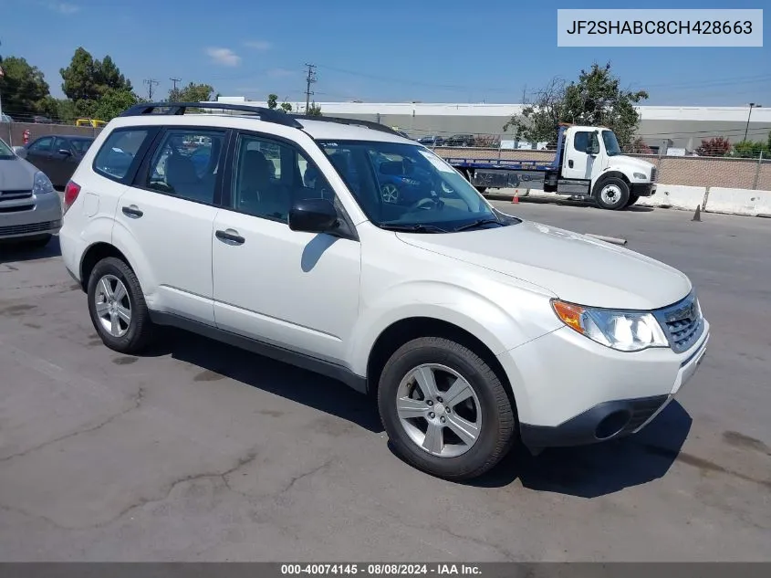 2012 Subaru Forester 2.5X VIN: JF2SHABC8CH428663 Lot: 40074145