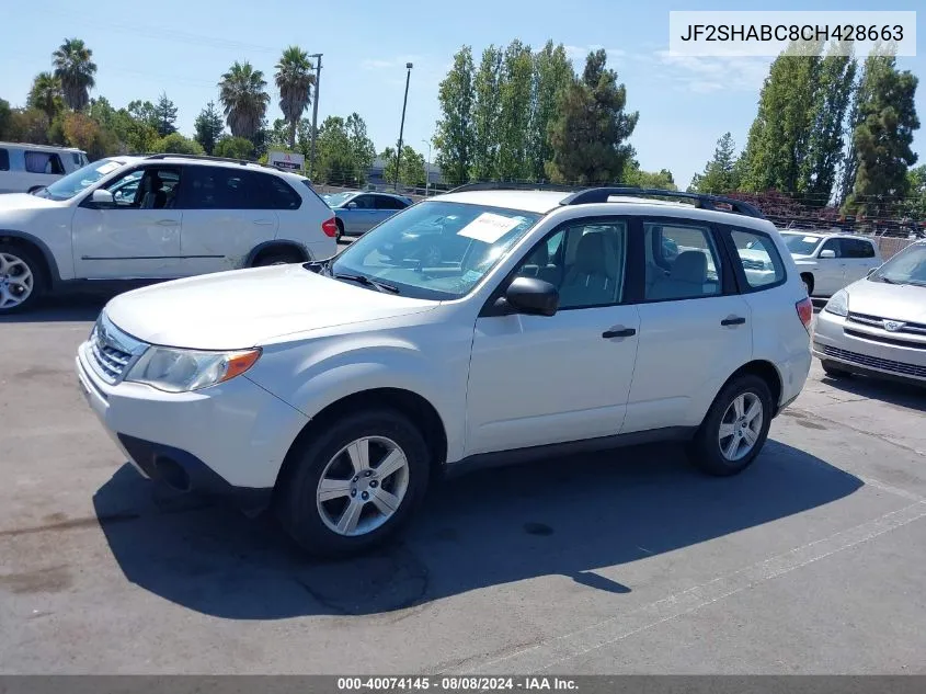 2012 Subaru Forester 2.5X VIN: JF2SHABC8CH428663 Lot: 40074145