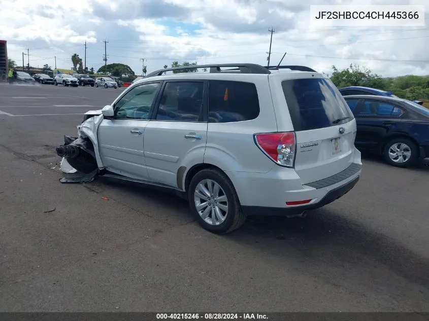 2012 Subaru Forester 2.5X Premium VIN: JF2SHBCC4CH445366 Lot: 40215246