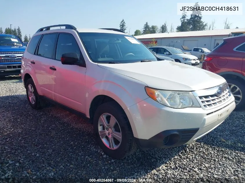 2012 Subaru Forester 2.5X VIN: JF2SHABC0CH418631 Lot: 40254867