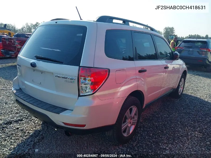 2012 Subaru Forester 2.5X VIN: JF2SHABC0CH418631 Lot: 40254867