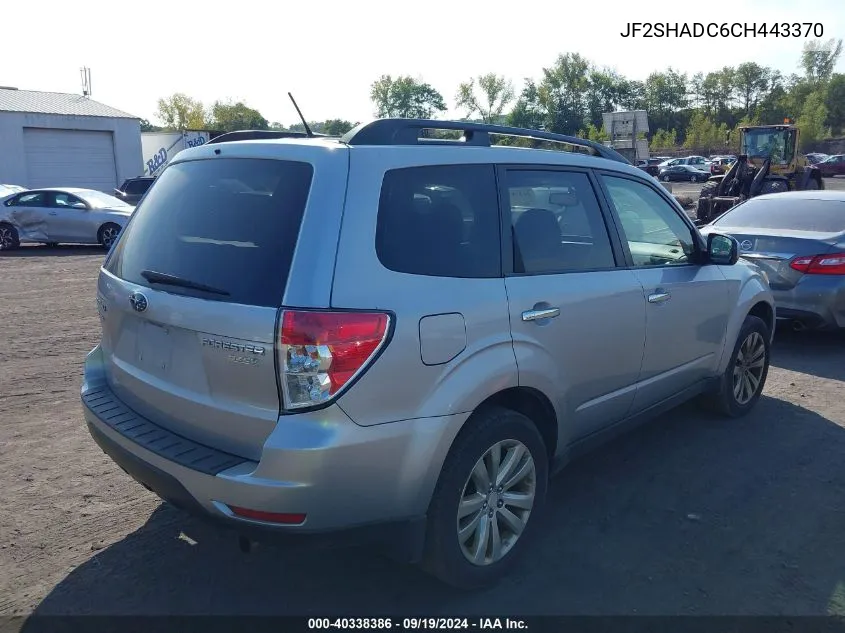 2012 Subaru Forester 2.5X Premium VIN: JF2SHADC6CH443370 Lot: 40338386