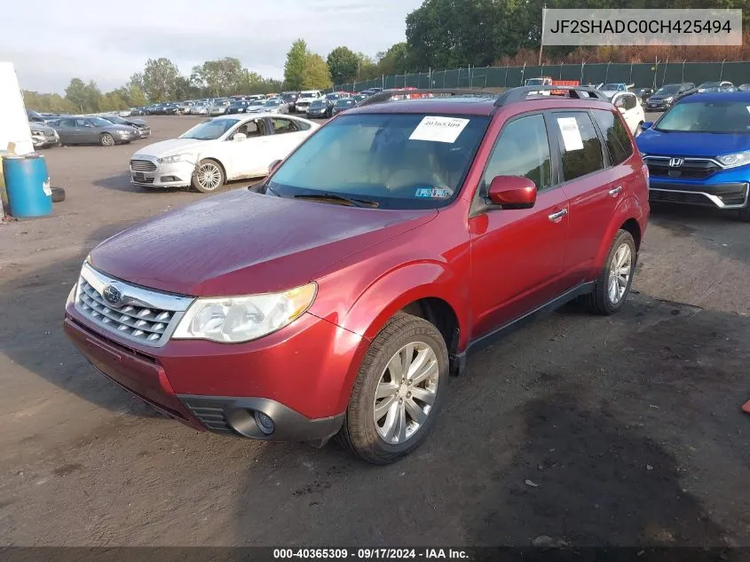 2012 Subaru Forester 2.5X Premium VIN: JF2SHADC0CH425494 Lot: 40365309