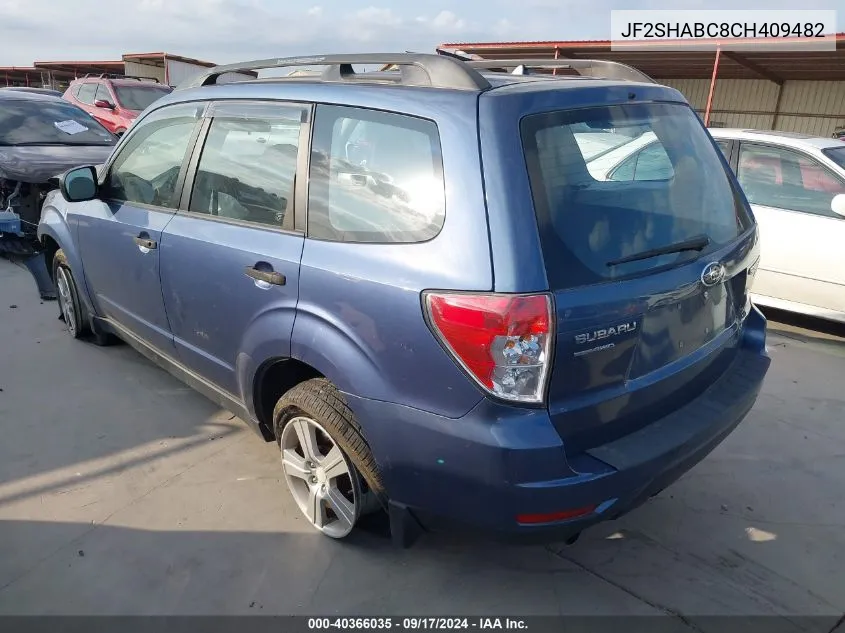 2012 Subaru Forester 2.5X VIN: JF2SHABC8CH409482 Lot: 40366035