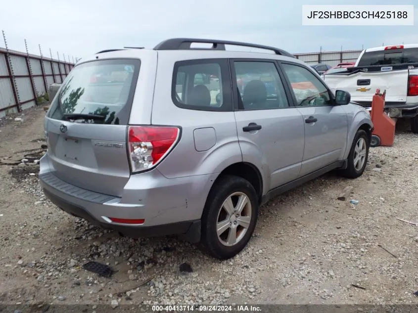 2012 Subaru Forester 2.5X VIN: JF2SHBBC3CH425188 Lot: 40413714