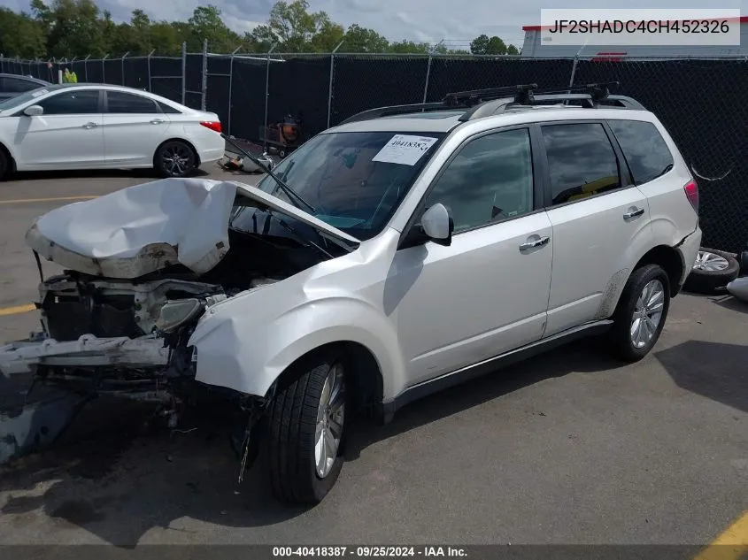 2012 Subaru Forester 2.5X Premium VIN: JF2SHADC4CH452326 Lot: 40418387