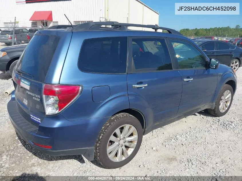 2012 Subaru Forester 2.5X Premium VIN: JF2SHADC6CH452098 Lot: 40428718