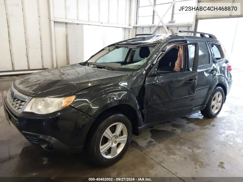 2012 Subaru Forester 2.5X VIN: JF2SHABC4CH468870 Lot: 40452002