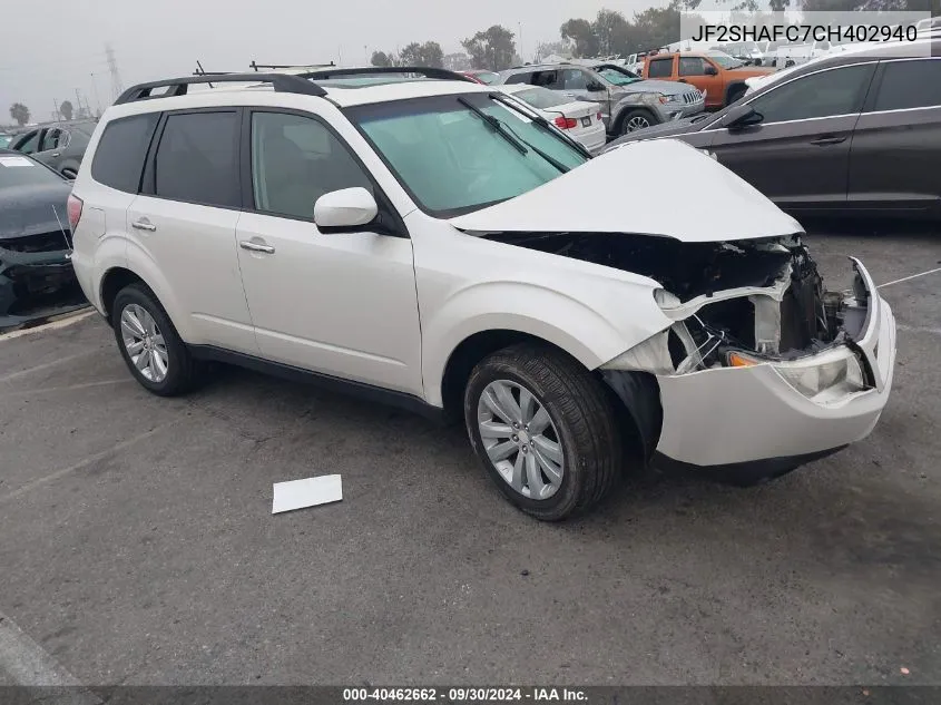 2012 Subaru Forester Limited VIN: JF2SHAFC7CH402940 Lot: 40462662