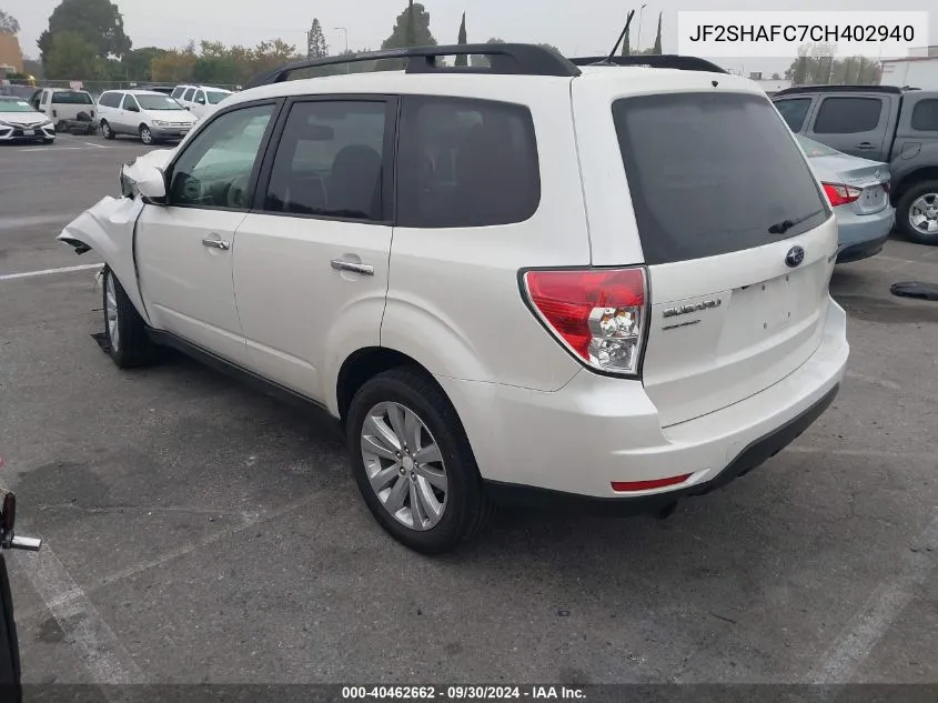 JF2SHAFC7CH402940 2012 Subaru Forester Limited