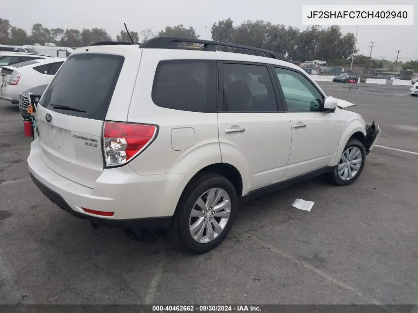 JF2SHAFC7CH402940 2012 Subaru Forester Limited