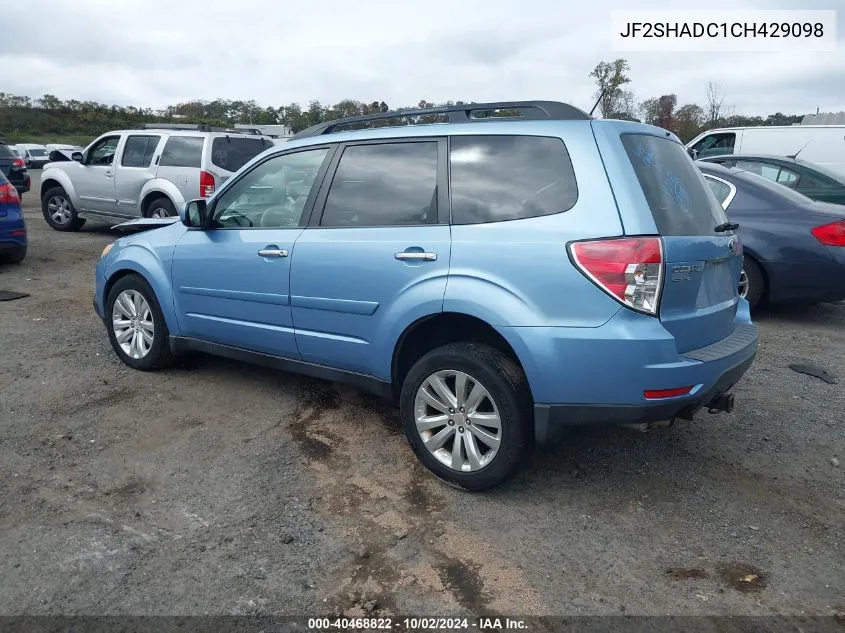 2012 Subaru Forester 2.5X Premium VIN: JF2SHADC1CH429098 Lot: 40468822