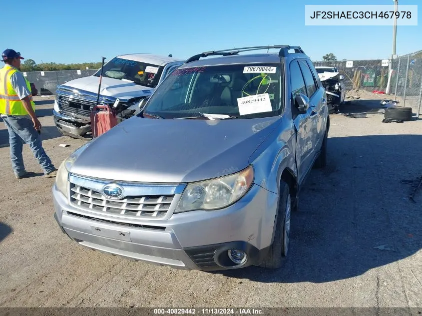 2012 Subaru Forester 2.5X Limited VIN: JF2SHAEC3CH467978 Lot: 40829442