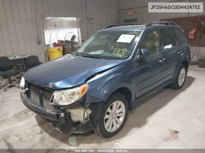 JF2SHADC0DH424752 2013 Subaru Forester 2.5X Premium