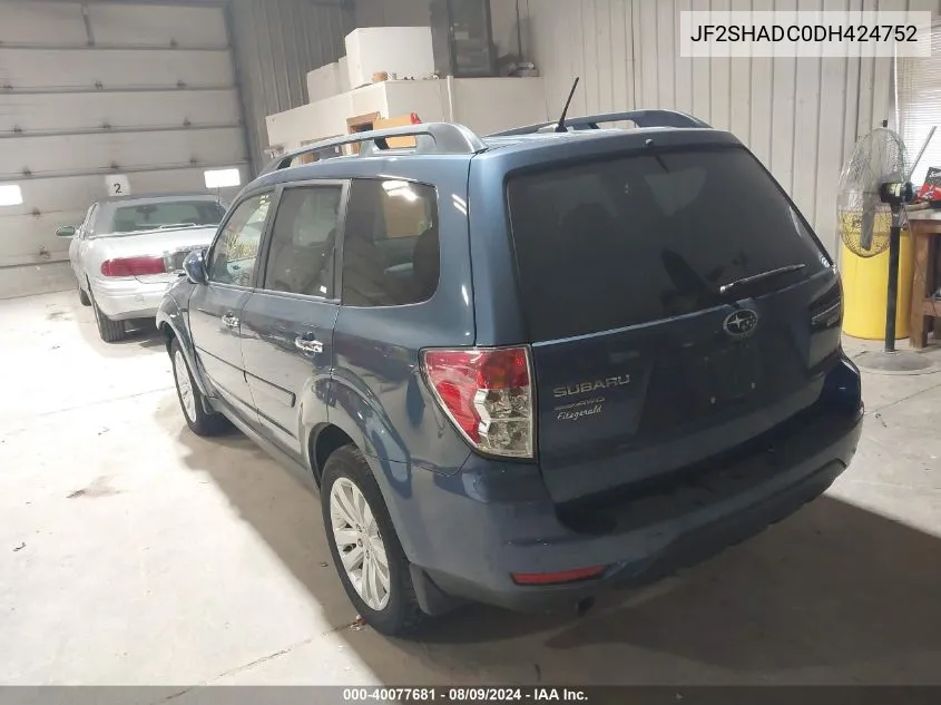 JF2SHADC0DH424752 2013 Subaru Forester 2.5X Premium