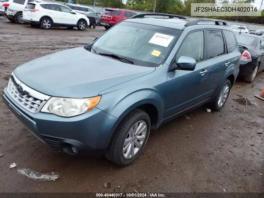 2013 Subaru Forester 2.5X Limited VIN: JF2SHAEC3DH402016 Lot: 40440317