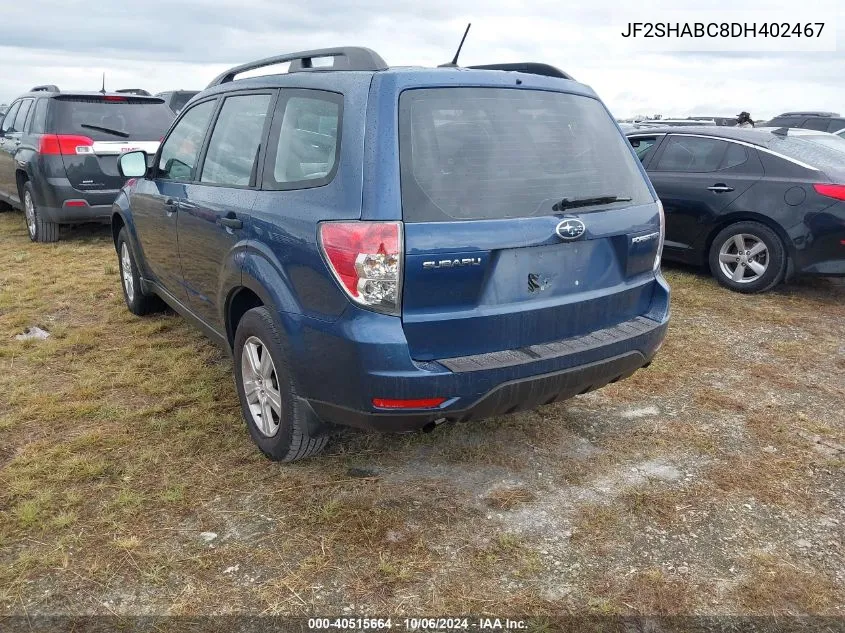 JF2SHABC8DH402467 2013 Subaru Forester 2.5X