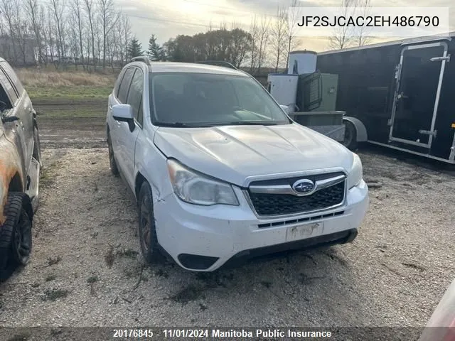 2014 Subaru Forester 2.5I VIN: JF2SJCAC2EH486790 Lot: 20176845