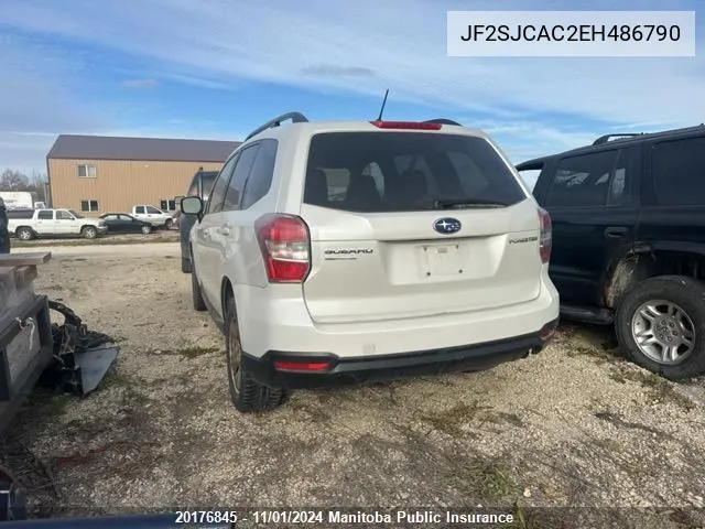 2014 Subaru Forester 2.5I VIN: JF2SJCAC2EH486790 Lot: 20176845