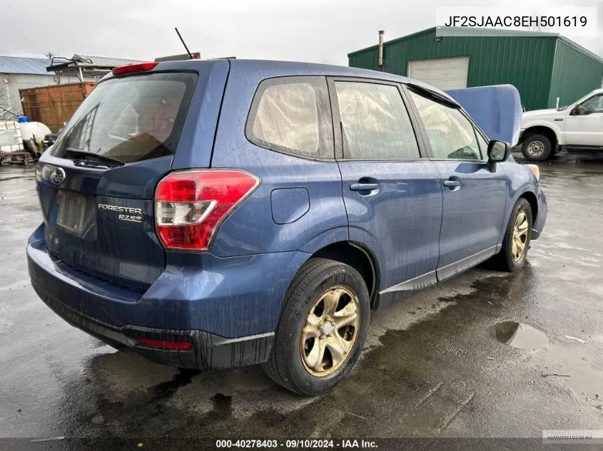 2014 Subaru Forester 2.5I VIN: JF2SJAAC8EH501619 Lot: 40278403