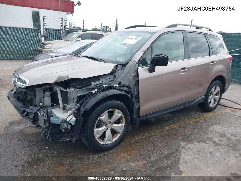 2014 Subaru Forester 2.5I Limited VIN: JF2SJAHC0EH498754 Lot: 40332329