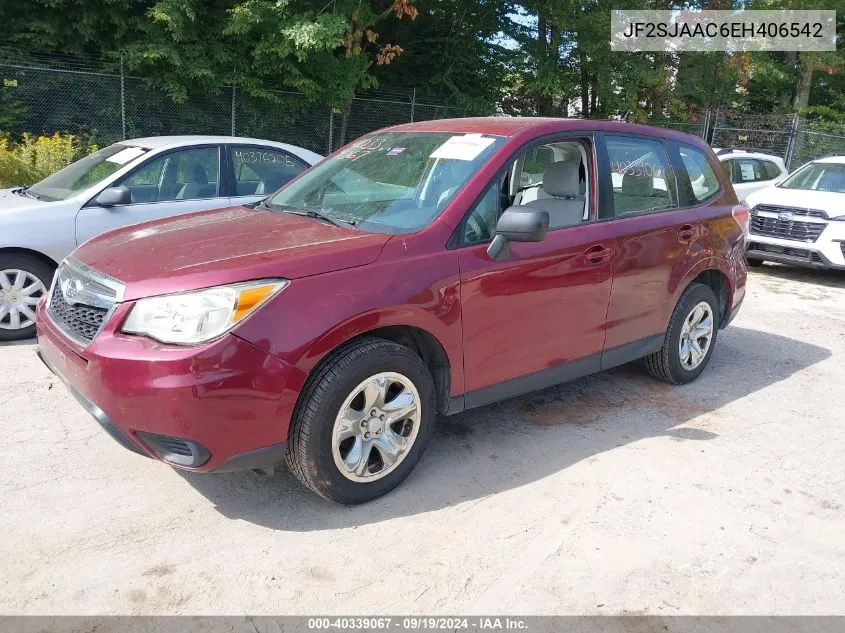 2014 Subaru Forester 2.5I VIN: JF2SJAAC6EH406542 Lot: 40339067